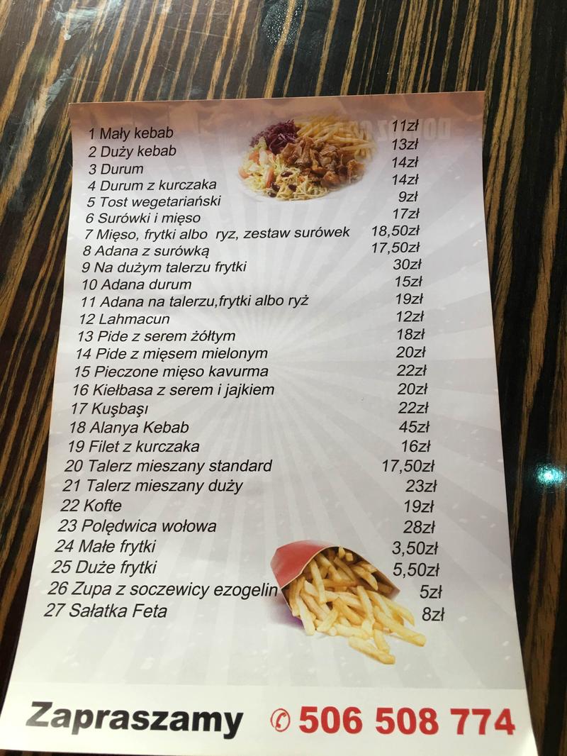 Ceny kebaba w Alanyi